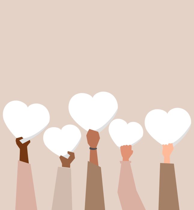 Spread more love, support the black community vector